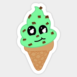 Mint Choc Chip Kawaii Icecream Sticker